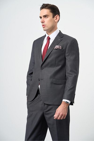 İmza Dark Anthracite Mono Collar 4 Drop Comfort Fit Classic Suit 1001245161
