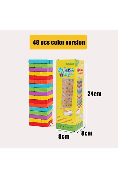 Choice Colorful building block balance game toy swooden dominoes for family gatherings children's and ad...