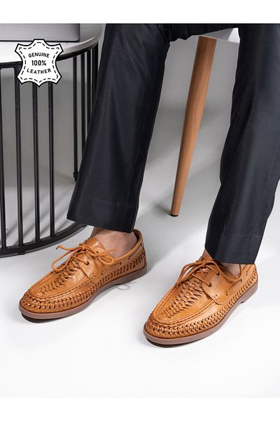 Styli Genuine Leather Handmade Lace Up Shoes