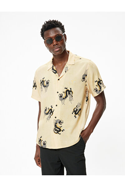 Koton Κοντομάνικο πουκάμισο με σχέδιο δράκου