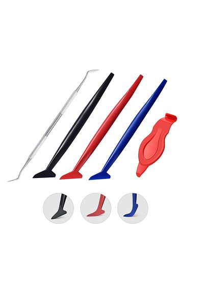 Choice 5Pcs/3Pcs Flexible Micro Squeegee Car Vinyl Wrap Tool Kit EdgeTrimmer with Different Hardness Win...