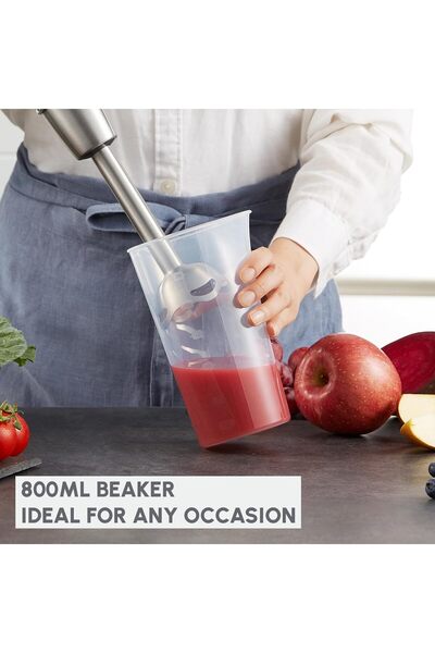 Moulinex خلاط يدوي | إنفيني فورس | ١٢٠٠ واط | ملحقات | فضي/أسود | ستانلس ستيل/بلاستيك