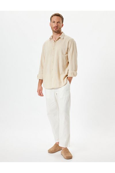Koton Cotton Textured Long Sleeve Shirt