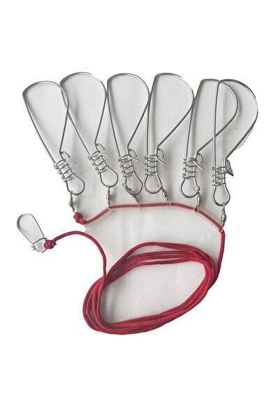 JAKO Balık Kıtkası Paslanmaz Çelik Tel - İp Kırmızı 2.5mt 6'lı