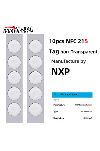 Choice5 10pcs Tag 215 10pcs 100pcs Ntag213 Ntag215 NFC Tag Sticker 13.56MHz I...