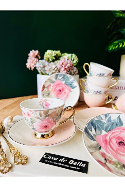 CASA DE BELLA BIRDY 6 Person Porcelain Coffee Cup