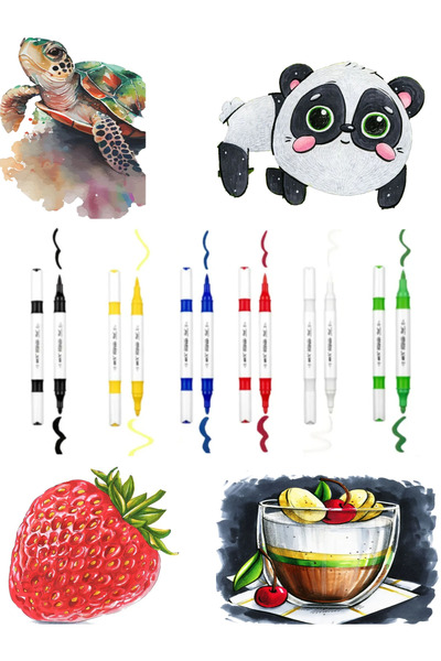 GLANCE ART-X Akrilik Marker  6'lı Canlı Renkler Set