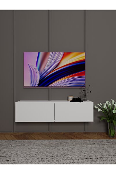 Dian Mobilya Askılı tv ünitesi 2 kapaklı çok amaçlı televizyon masası