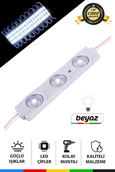 CSled Dc12v 1.5w Beyaz Led Modül 5 Adet Su Geçirmez Yapışkanlı Reklam Tabelas...