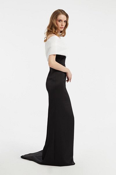 CENGIZ AKTURK Off-Shoulder Bow Detail Long Evening Dress - 5029C