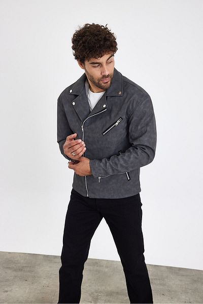 Weyeze Af-K58537Lns Model Leather Coat
