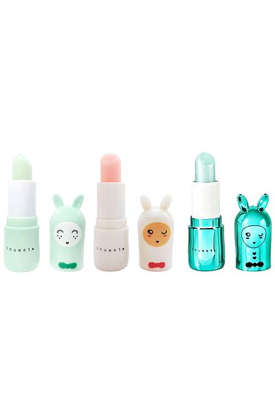 Inuwet Set of 3 Lip Moisturizers - Apple, Cupcake and Cotton Candy Flavored