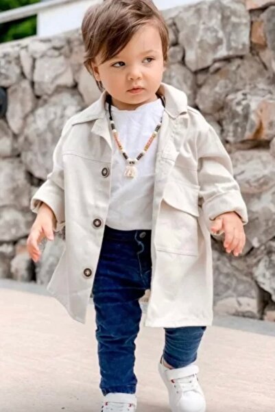 Kidmark Çocuk Modası معطف واق من المطر كريمي للأولاد