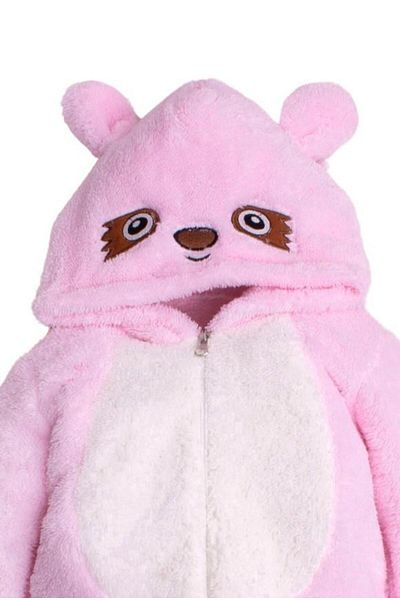 Chicsy Baby Winter Sweet Plush Cotton Eye Embroidered Hooded Baby Kids Welsoft Jumpsuit