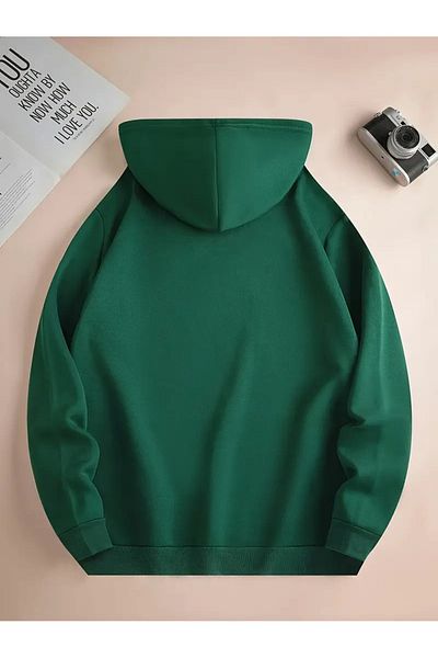 QUEENSTOWN Φούτερ με κουκούλα Unisex Nefti Green Chest Buttercup με στάμπα