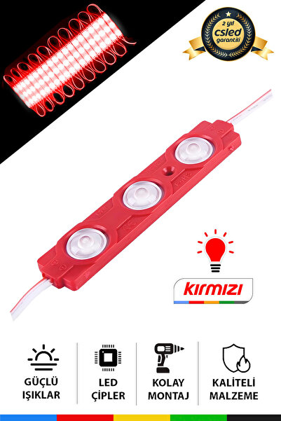 CSled DC12V 1.5W Kırmızı LED Modül 1 Adet Su Geçirmez Yapışkanlı Reklam Tabel...