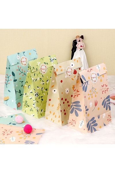 Choice 12pcs Floral Party Favor Bags Watercolor Flowers Paper Gift Bags,  Goodie Candy Treat Bags with T...
