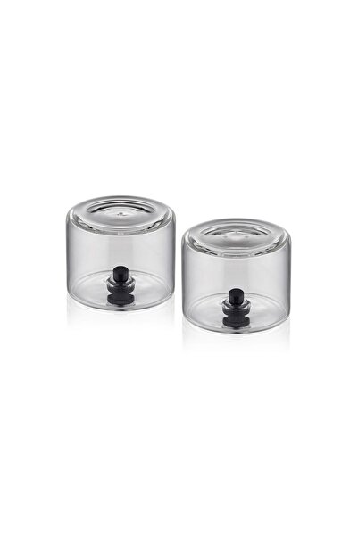 The Mia 6X5Cm Glass Round Salted Pepper Shakers Set
