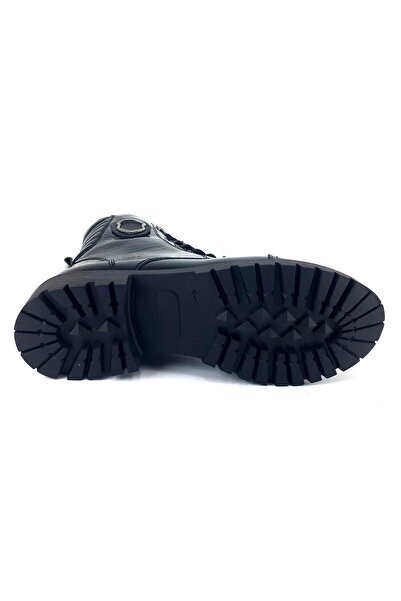 ALBİNİ 30721 23KB Kadın Günlük Bot Siyah Kırışık Rugan