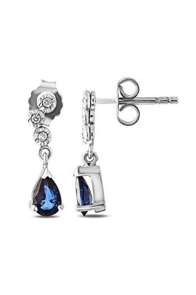 Ariş Pırlanta Damla Safir Miracle Küpe