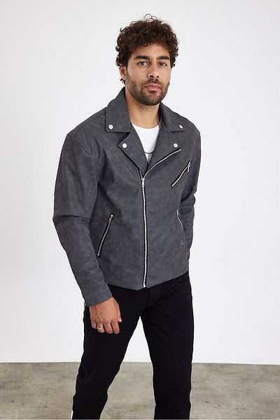 Weyeze Af-K58537Lns Model Leather Coat