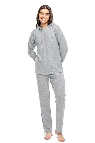 Mod Collection 3982 Model Gri Melange Set de trening pentru femei cu glugă - Grimelange
