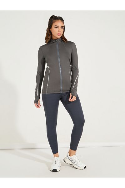 Styli Tonal & Contrast Stitch Jacket with Zip Pockets