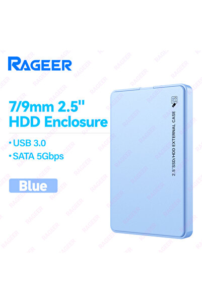 Choice1 Blue RAGEER 2.5" HDD Enclosure 5 Colors External Hard Drive Case USB3...