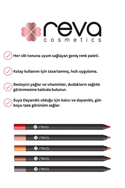 REVA Vegan Clean Lip Liner – Kremsi Yapıda Dolgunlaştırıcı Dudak Kalemi Desert Sand No:633