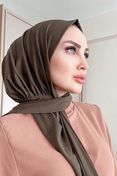 SAYRA σάλι γυναικείο ύφασμα χακί λύκρα έτοιμο σάλι με κουμπωτά SYR008