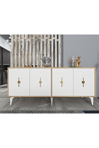 cantek dizayn Figoraa 180 Cm Konsol (KX180) Safirmeşe-beyaz