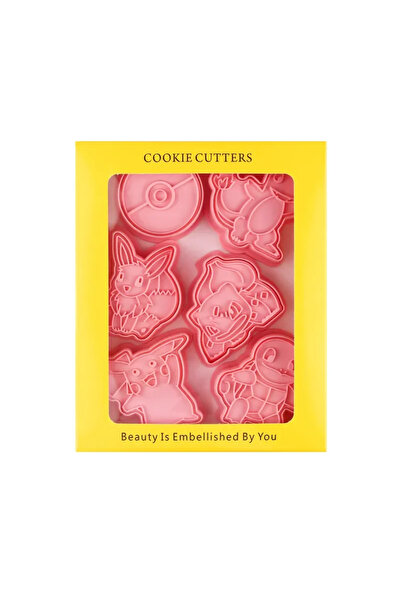 Choice مجموعة من 6 قطع من قوالب البسكويت ثلاثية الأبعاد بتصميم شخصيات أنمي كرتونية: بيكاتشو، تشارمندر، سكويرتل، بولباسور، مثالية للخبز المنزلي