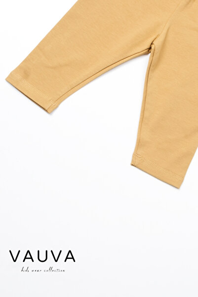 Vauva Kız Tayt Beli Lastikli Düz Çocuk Tayt