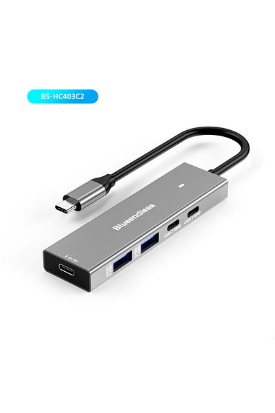 Blueendless محول USB C 4 في 1 عالي السرعة 4 منافذ USB 3.2 من الجيل الثاني 10 جيجابت في الثانية HC403C2 لأجهزة الهاتف المحمول