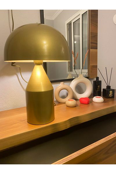 Modavize Mushroom Modern Design Design Wired Antique Color Metal Hat Lampshade Night Light Table Lamp