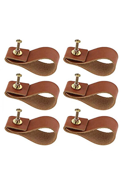 Choice 6PCS 6PCS Handmade Leather Cabinet Door Handle Pulls Knob Dresser Draw...