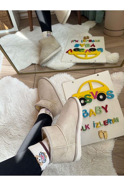 VOSVOSBABYSTORE Μίνι Κρεμ Suede Μπότες Ενηλίκων
