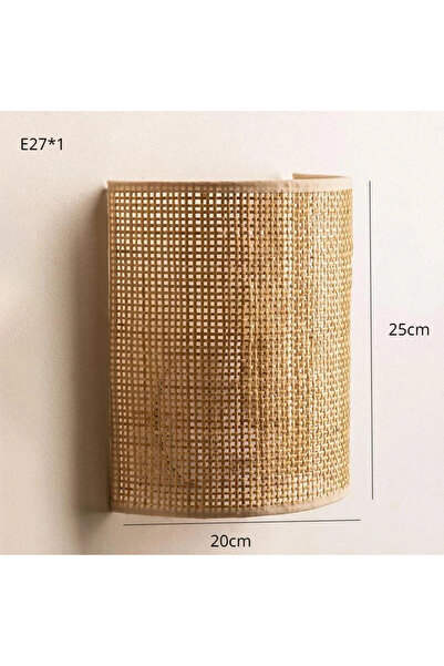 Choice مصباح جداري من الروطان بدون لمبة، مناسب لغرفة المعيشة وغرفة النوم، مصباح جداري بجانب السرير، إضاءة LED، مناسب للممرات، جنوب شرق آسيا