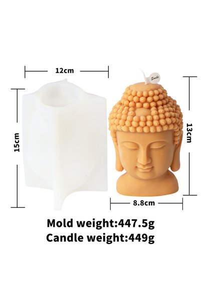 Choice Buddha Head Mold-L 3D Large Buddha Head Statue Candle Silicone Mold DI...