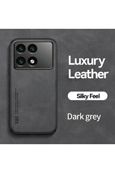 Choice جراب أسود لهاتف Poco X6 Pro غلاف لهاتف Poco X6 Pro مصنوع من الجلد المغ...
