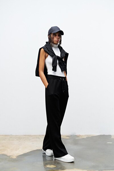 Basicpark Black Women's Waist Adjustable Comfortable Fit Modal Trousers