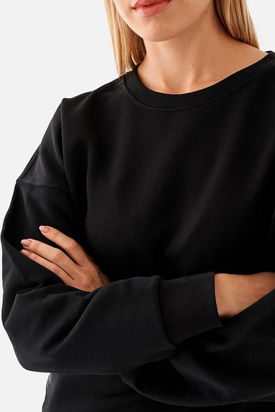 Superstacy Nina Cotton Basic Black Sweatshirt