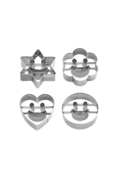 Choice1 مجموعة قوالب خبز من 4 قطع من الفولاذ المقاوم للصدأ على شكل وجه مبتسم ...