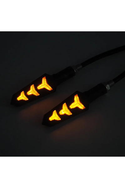 Choice YELLOW 2PCS Motorbike LED Motorcycle Turn Signal Light Flowing Fishbon...