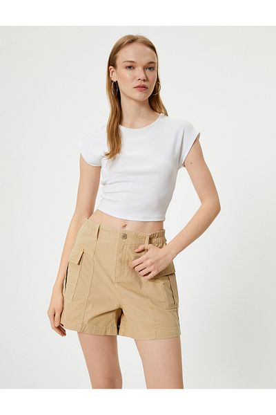 Koton Cotton Cargo Shorts - Pocket Detailed and Buttoned