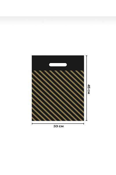 Bora Temizlik Ve Ambalaj Ürünleri Black Striped Reinforced Bag - 50 Pieces, 33*45 No 3