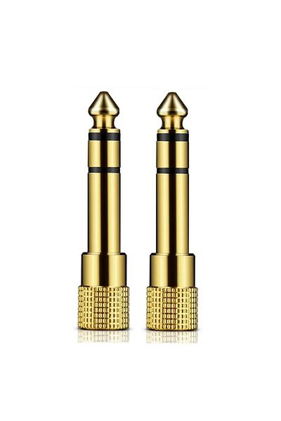 Choice 2pcs Liulz Jack 6.5 6.35mm Male Plug To 3.5mm Female Connector Gold Plating Headphone Microphone Aux