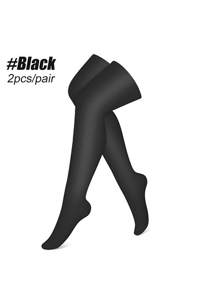 Choice black 1Pair Thigh High Compression Stockings 20-30mmHg Closed Toe - Graduated Medical Class 1 Suppor