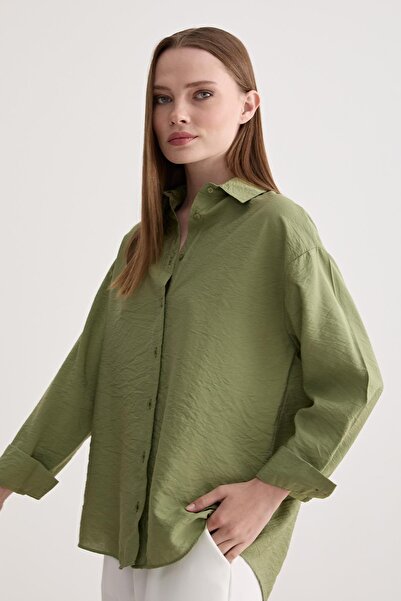 LEVURE Πράσινο Χακί πουκάμισο