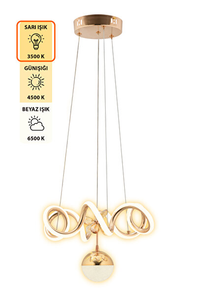 Capella Aydınlatma Markus Kumandalı 3 Renk Işık Özellikli Dimmerli Modern Kaplama Sarkıt Led Avize Salon Mutfak Avize